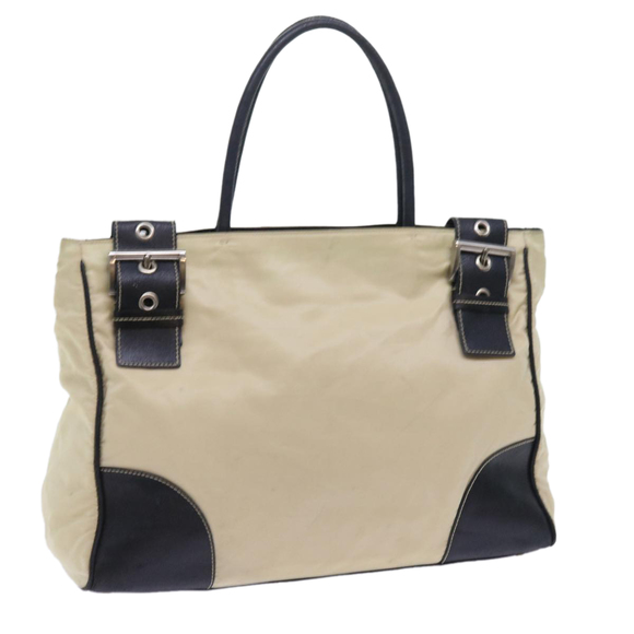 PRADA Tote Bag Nylon Beige Auth ar10404 - Picture 1 of 16